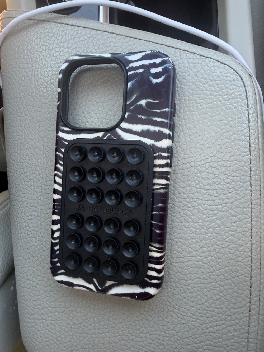 Black & White Zebra Pattern Phone Case with Pop Grip